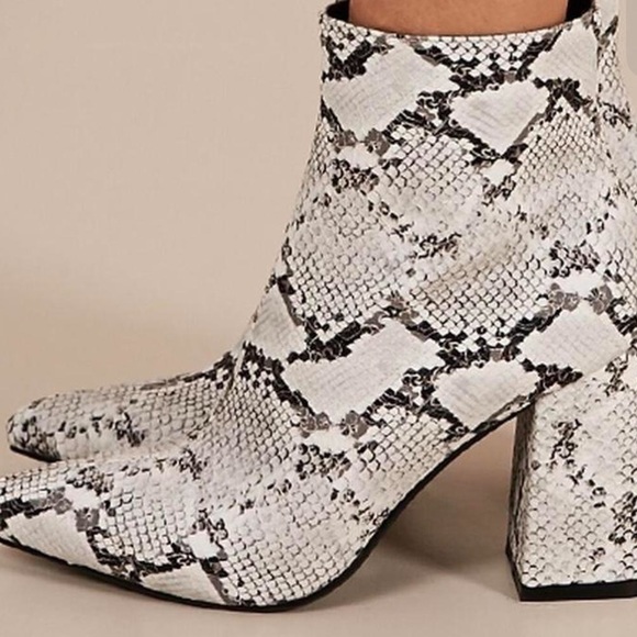 Princess Polly Therapy Alloy Booties in Snake - Picture 3 of 5